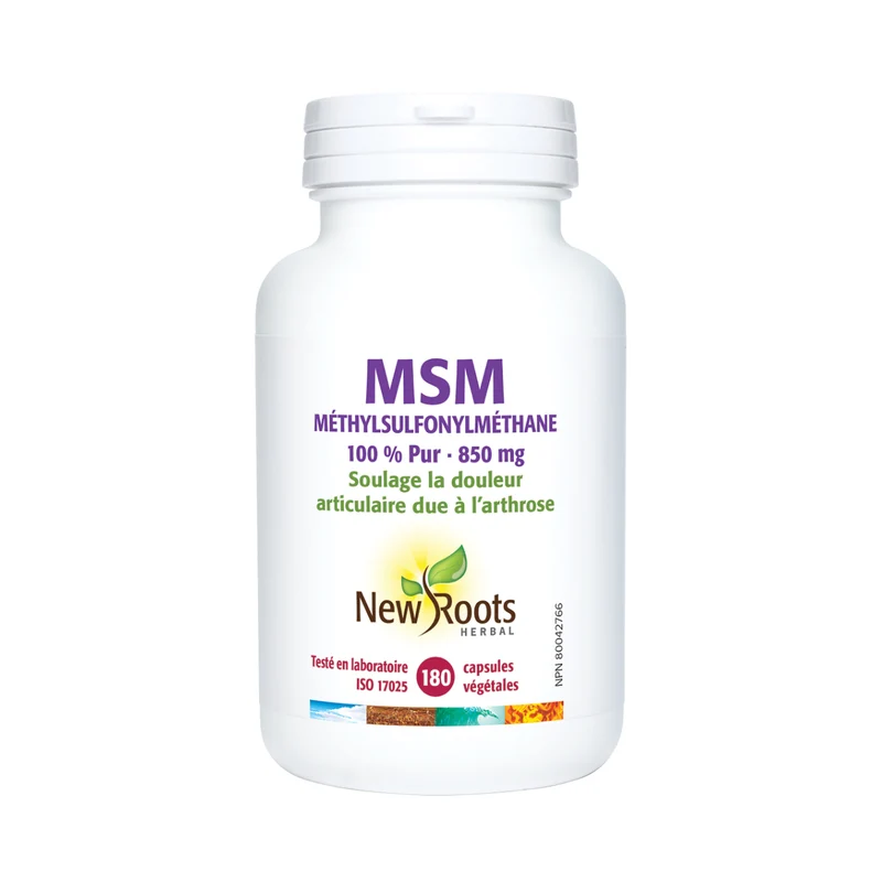 New Roots - MSM Methylsulfonylmethane 100 Pure 850 mg | 180 Capsules