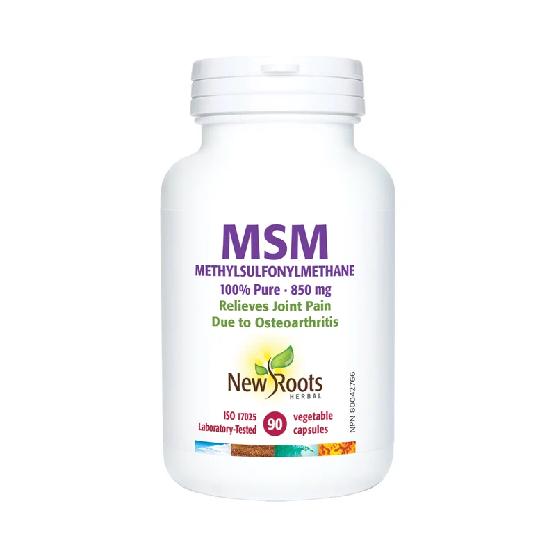 New Roots - MSM Methylsulfonylmethane 100 Pure 850 mg | 90 Capsules