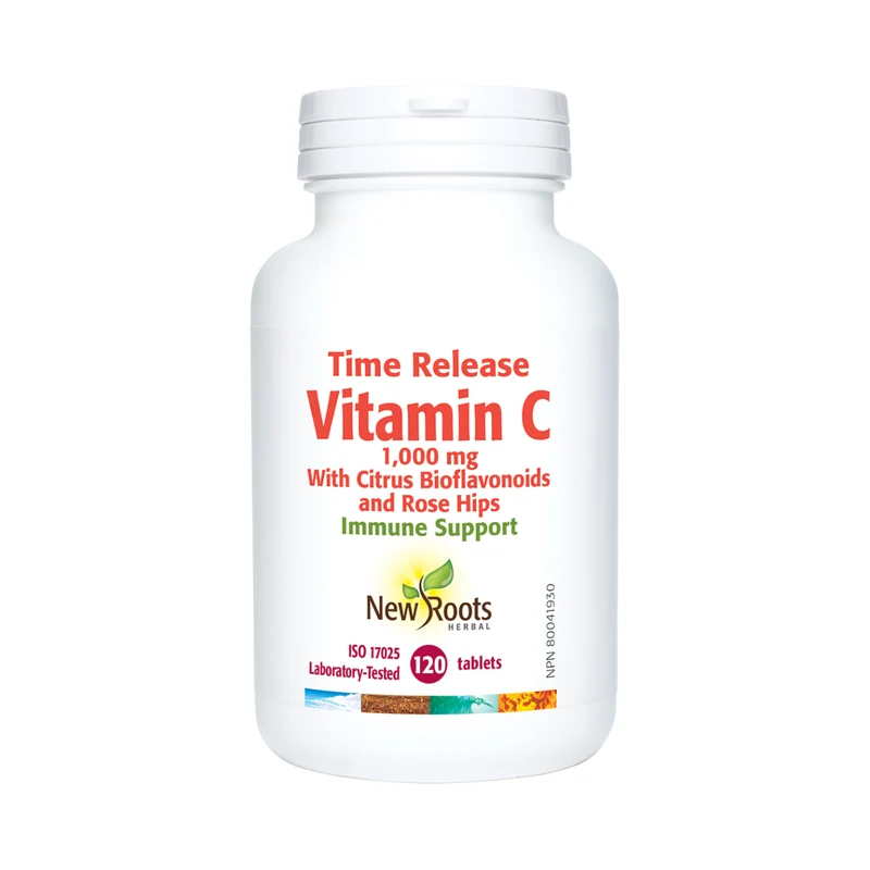 New Roots - Time Release Vitamin C 1,000 mg With Citrus Bioflavonoids And Rose Hips | 120 Tablets