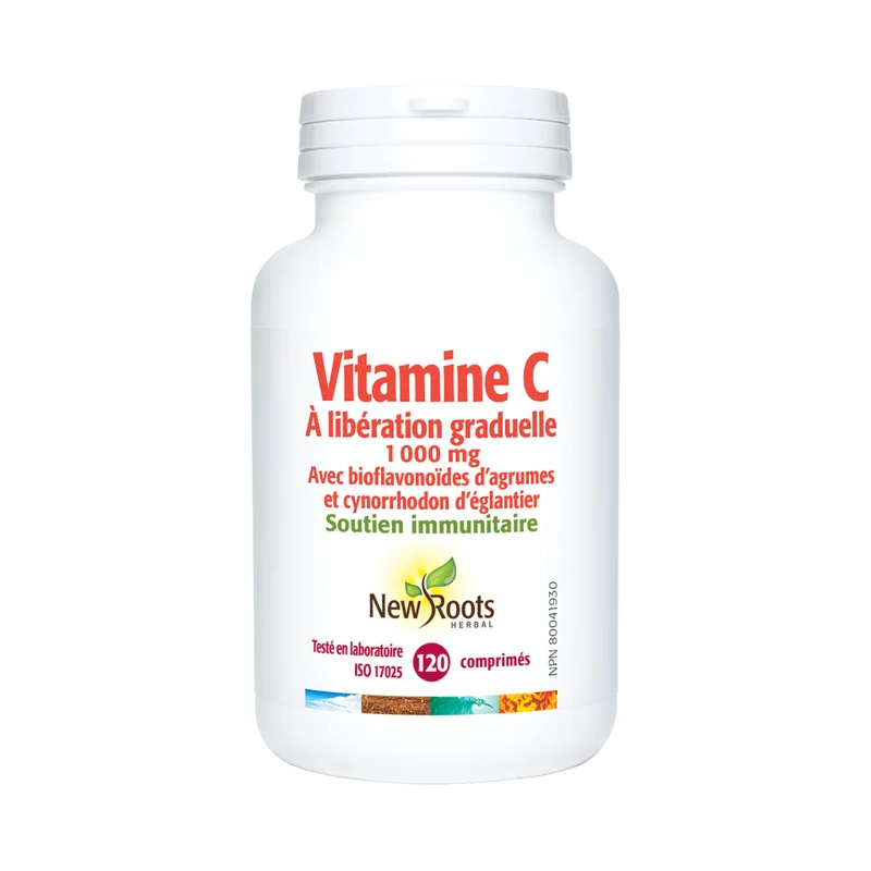 New Roots - Time Release Vitamin C 1,000 mg With Citrus Bioflavonoids And Rose Hips | 120 Tablets