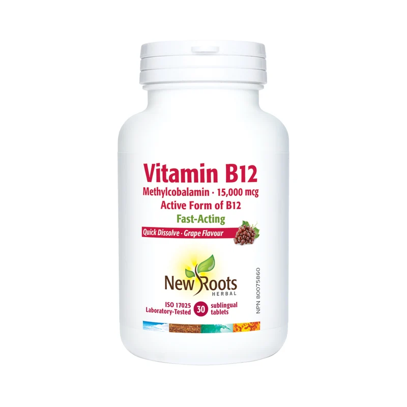 New Roots - Vitamin B12 Methylcobalamin 15,000 mcg | 30 Tablets