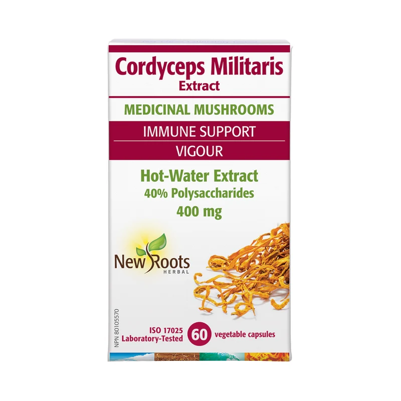 New Roots - Cordyceps Militaris 400 mg Hot-Water Extract | 60 capsules
