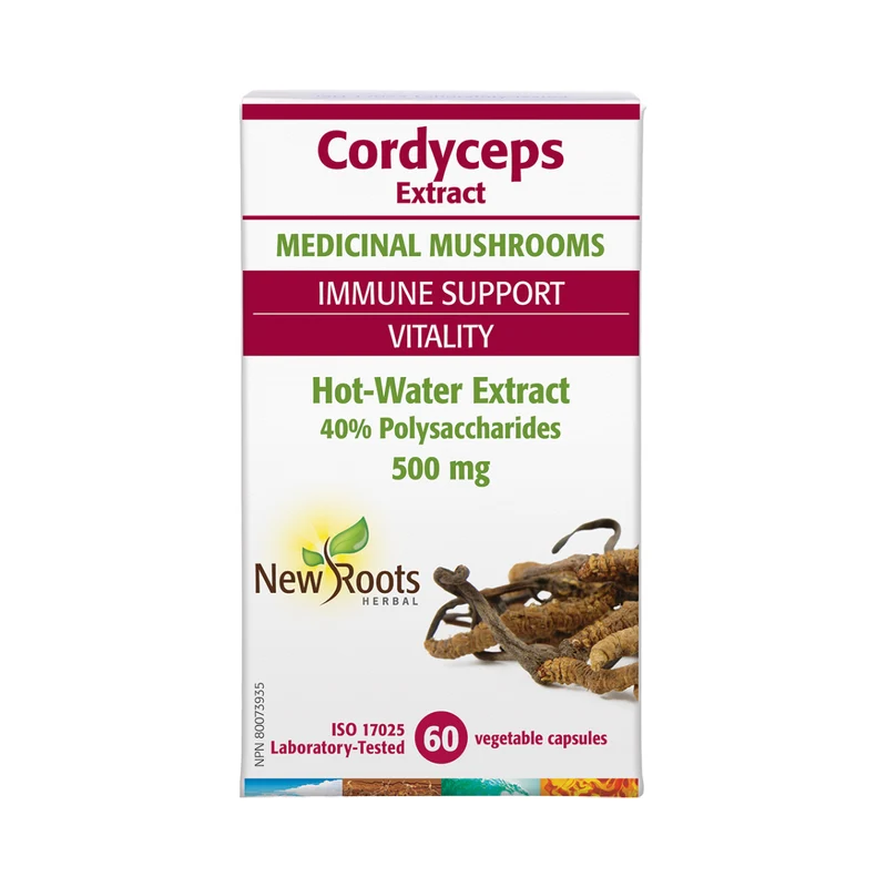New Roots - Cordyceps 500 mg Hot-Water Extract | 60 capsules