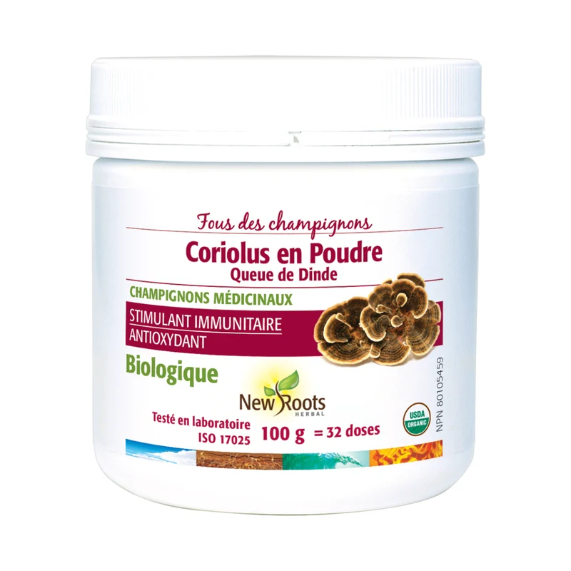 New Roots - Mushroom Lovers Coriolus Powder Turkey Tail Organic | 100 g