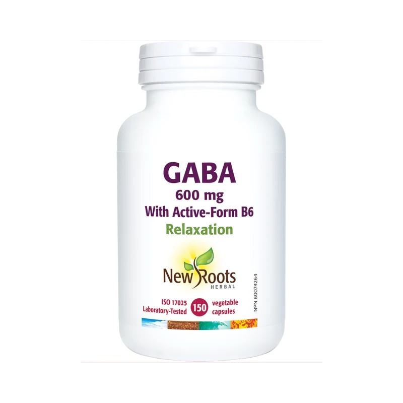 New Roots - GABA 600 mg With Active-Form B6 | New Size 150 capsules