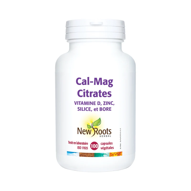 New Roots - Cal-Mag Citrates Vitamin D, Zinc, Silica, and Boron | 100 capsules