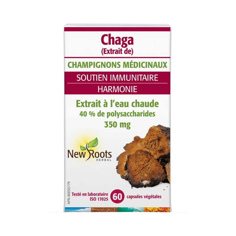 New Roots - Chaga Extract 350 mg Hot Water Extract | 60 capsules