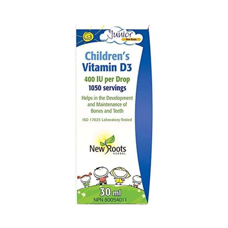 New Roots - Children’s Vitamin D3 400 IU per Drop 1,050 Doses | 30 mL