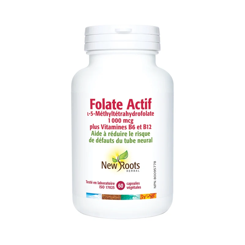 New Roots Herbal - B6 + B12 Folic Acid Supplement | 60 Capsules
