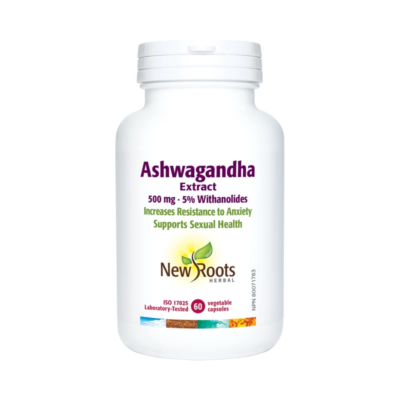 New Roots - Ashwagandha Extract 500 mg 5% Withanolides 2× Strength | 60 capsules