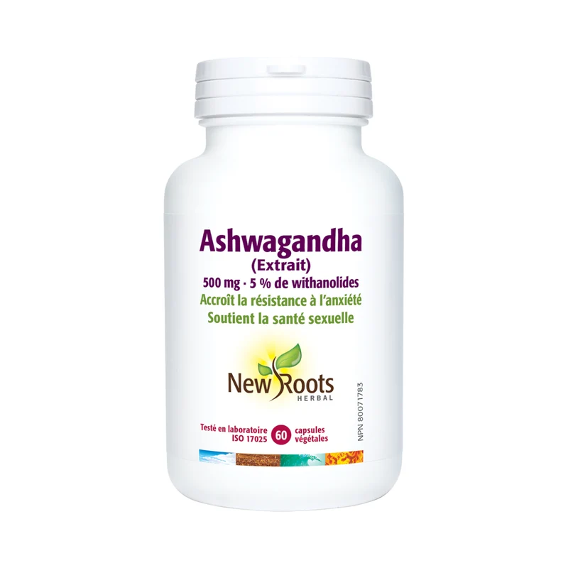 New Roots - Ashwagandha Extract 500 mg 5% Withanolides 2× Strength | 60 capsules