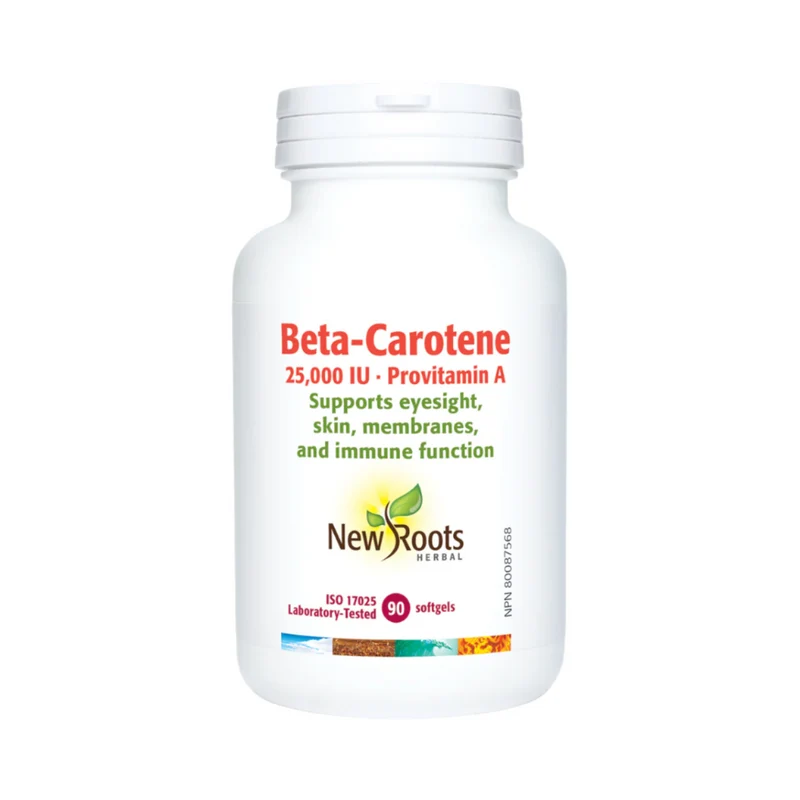 New Roots - Beta-Carotene 25,000 IU | 90 softgels