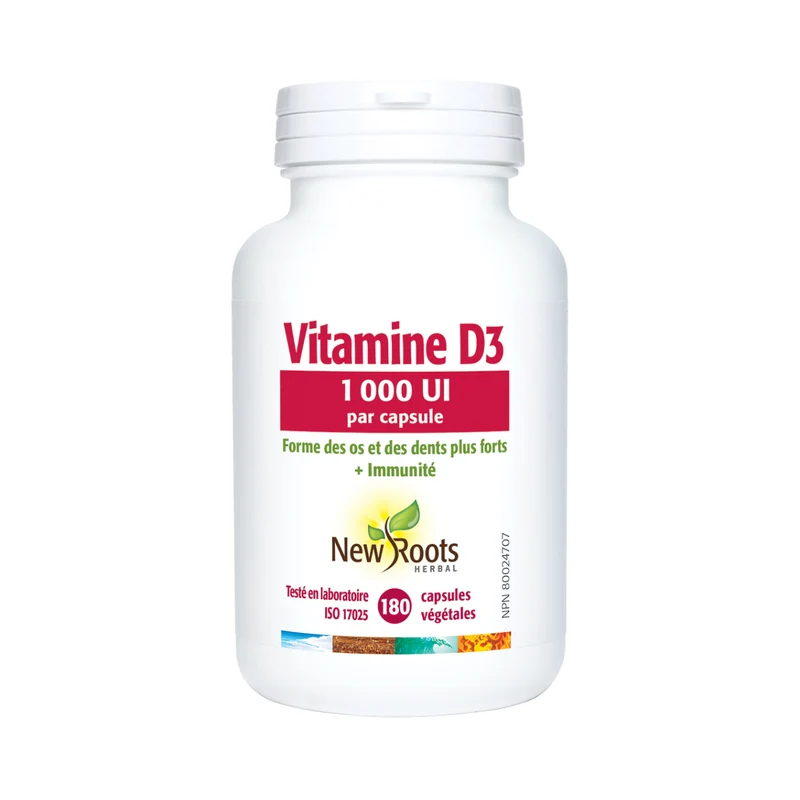 New Roots - Vitamin D3 1,000 IU | 180 Capsules
