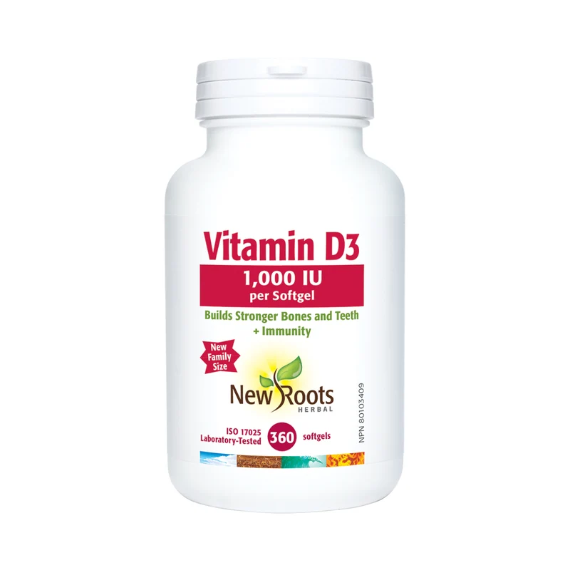 New Roots - Vitamin D3 1,000 IU | 360 Softgels
