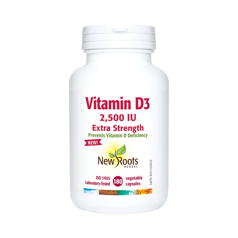 New Roots - Vitamin D3 2,500 IU Extra Strength | 180 Capsules