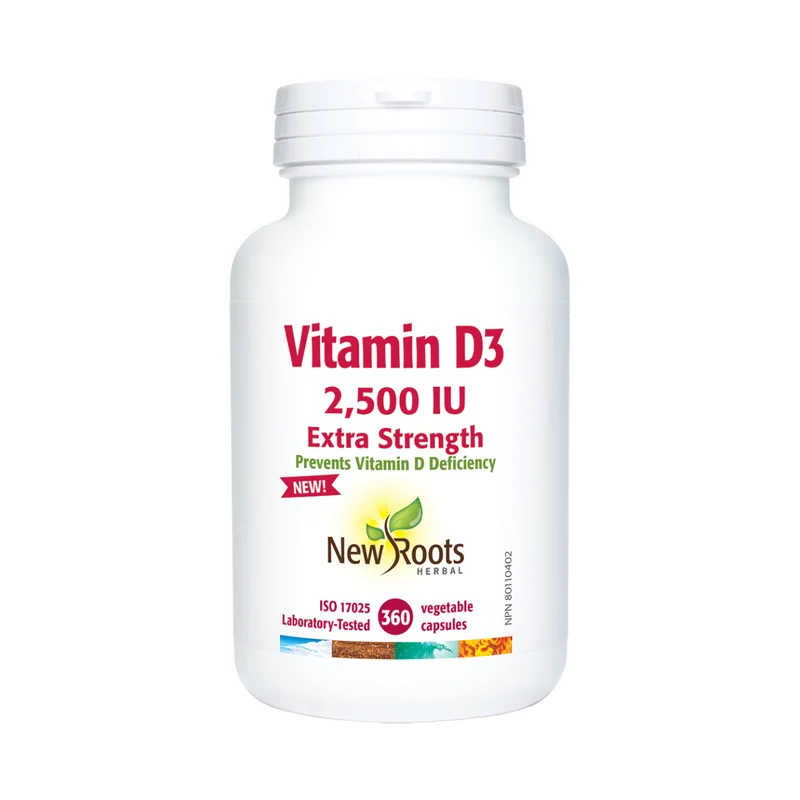 New Roots - Vitamin D3 2,500 IU Extra Strength | 360 Capsules