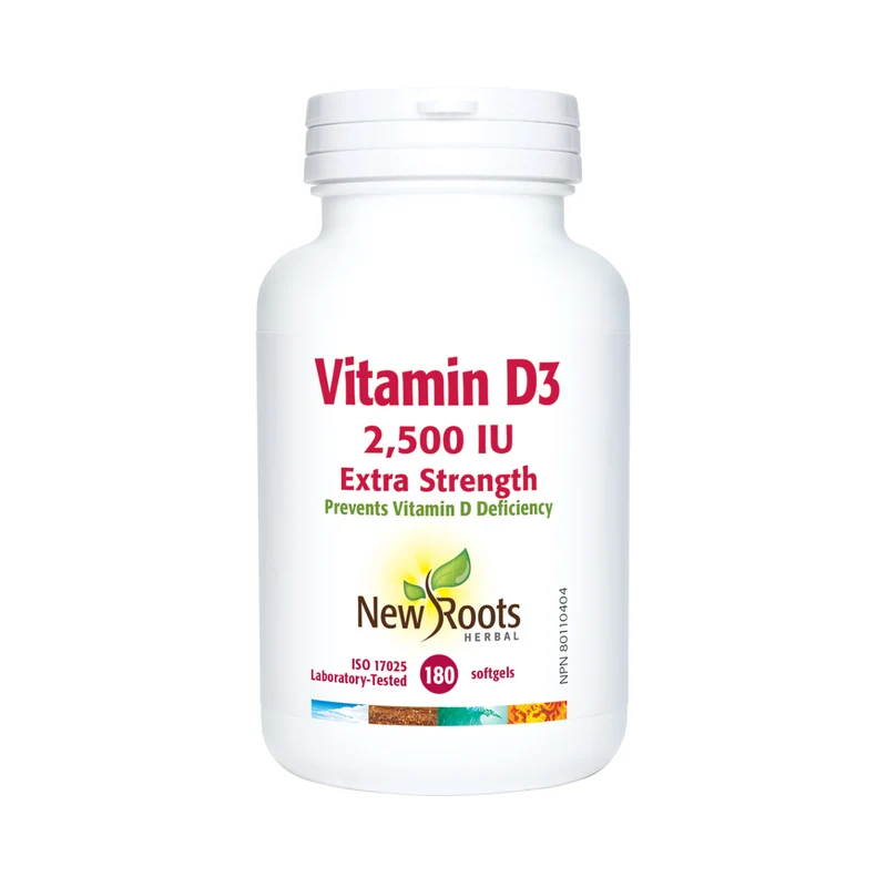 New Roots - Vitamin D3 2,500 IU Extra Strength | 180 Softgels