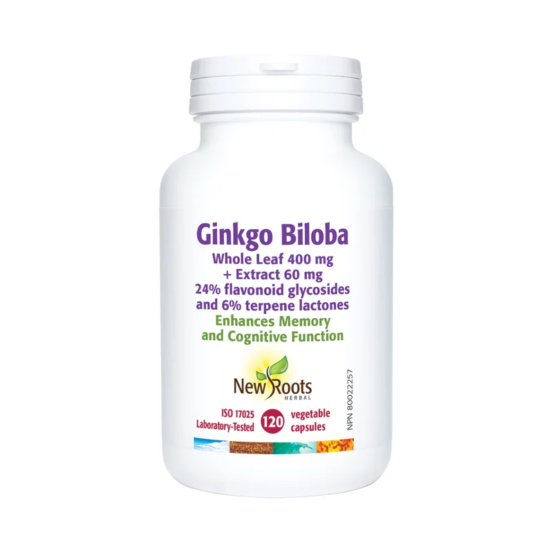 New Roots - Ginkgo Biloba Whole Leaf 400 mg + Extract 60 mg | 120 capsules