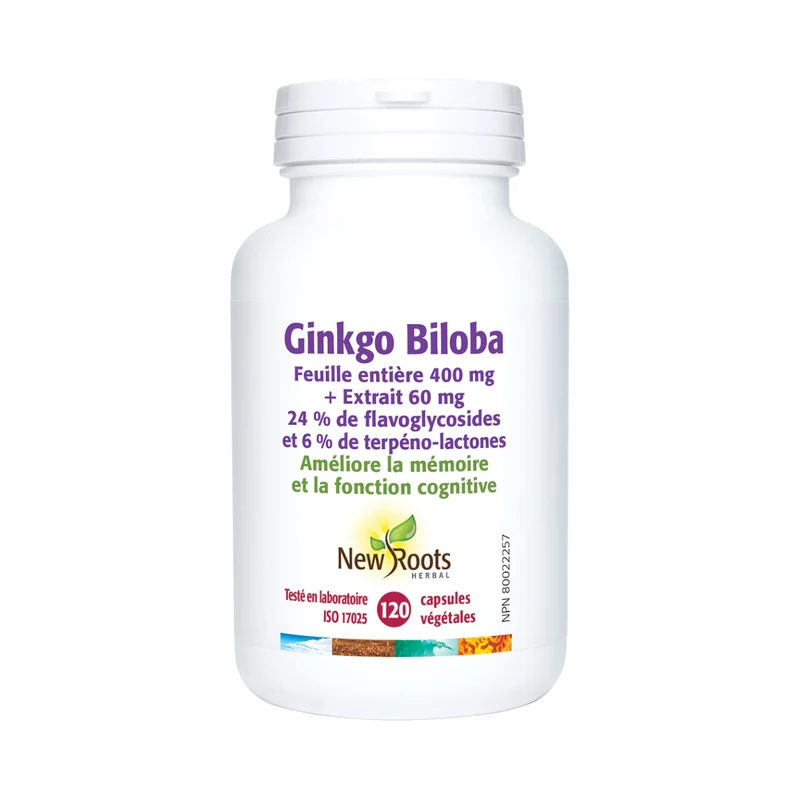 New Roots - Ginkgo Biloba Whole Leaf 400 mg + Extract 60 mg | 120 capsules