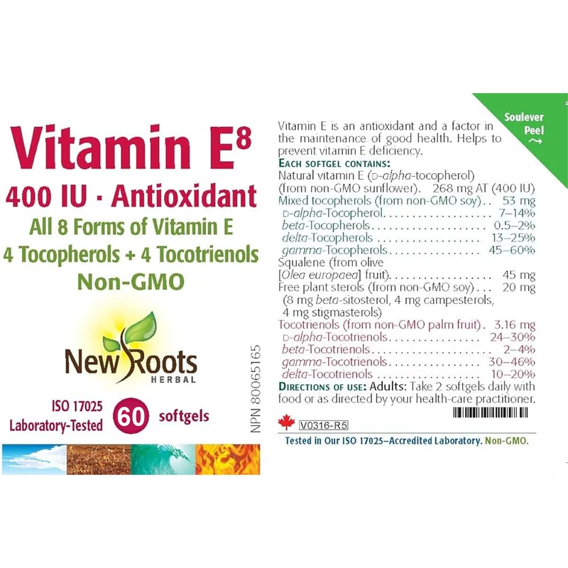 New Roots - Vitamin E8 400 IU | 60 Softgels*