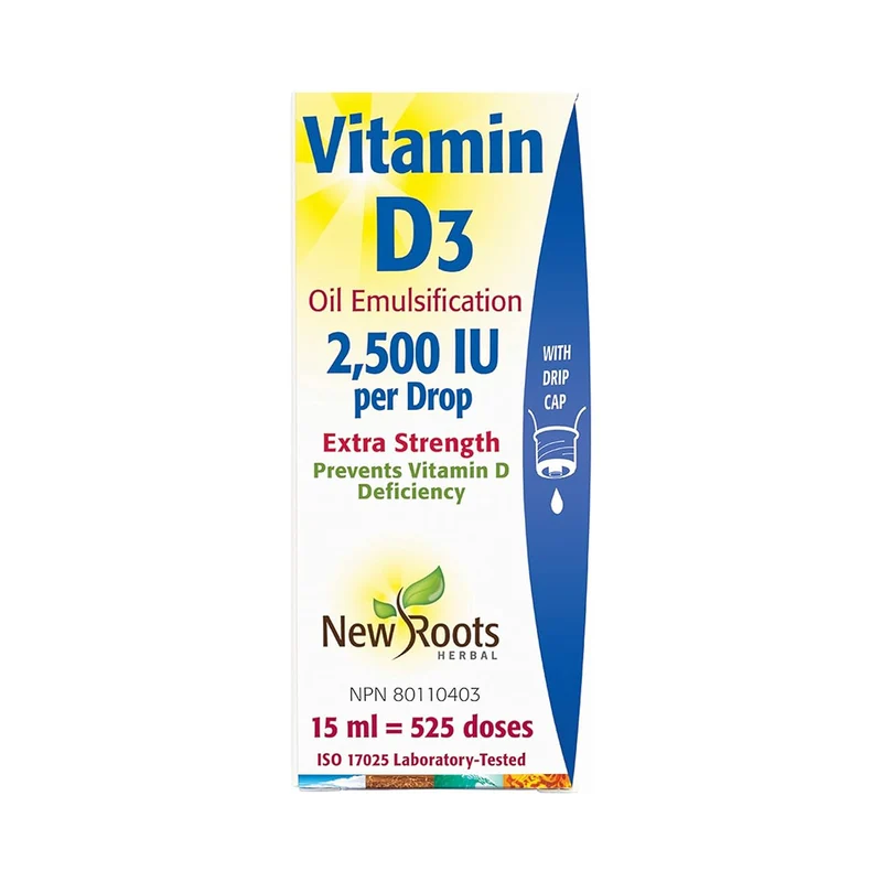 New Roots - Vitamin D3 2500IU, Extra Strength | 15 mL