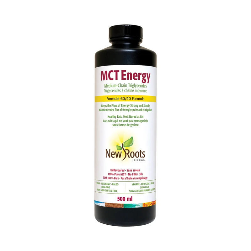 New Roots - MCT Energy Medium-Chain Triglycerides 60/40 Formula Unflavoured | 500 mL