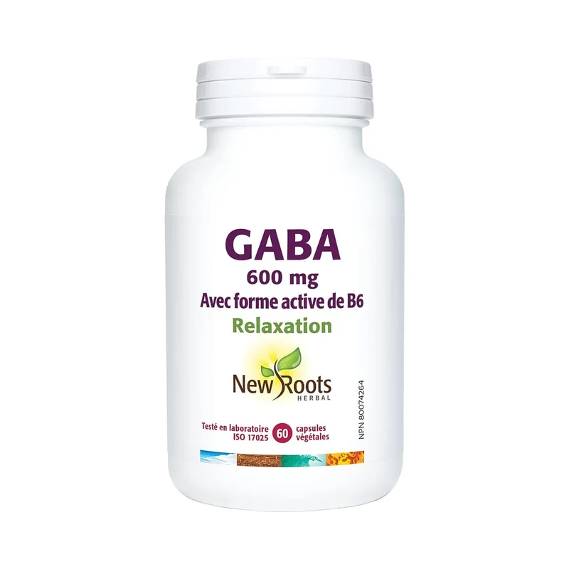 New Roots - GABA 600 mg with Active-Form B6 Relaxation | 60 Vegetable Capsules