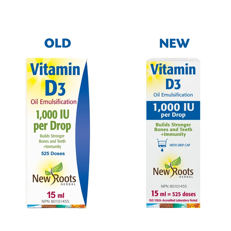 New Roots - Vitamin D Drops 1000 IU | 15 mL