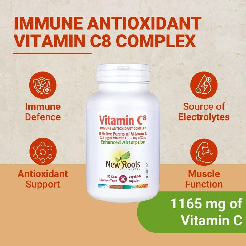 New Roots - Vitamin C8 Immune Antioxidant Complex 527 mg | 90 Capsules
