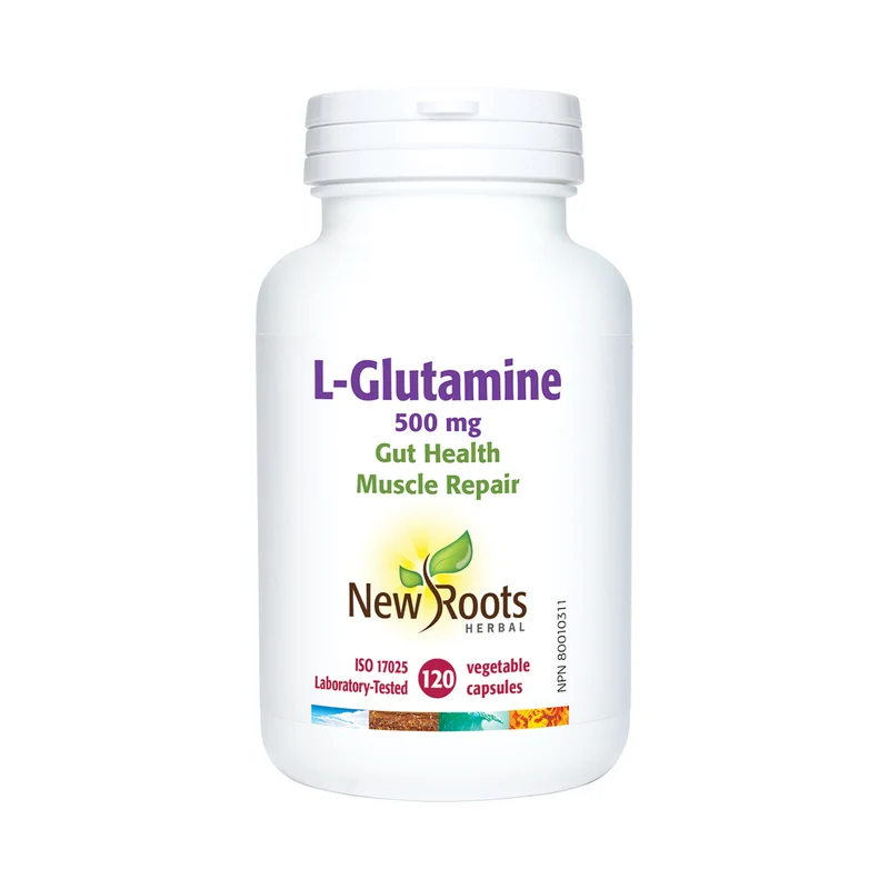 New Roots L-Glutamine 500mg | 120 Vegetable Capsules