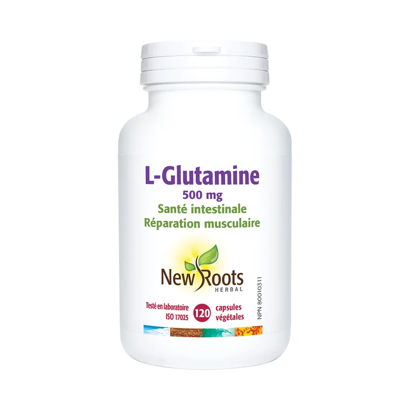 New Roots L-Glutamine 500mg | 120 Vegetable Capsules