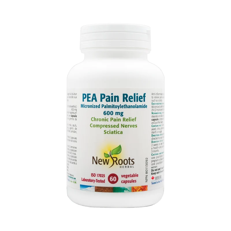 New Roots - PEA Pain Relief Palmitoylethanolamide 600 mg | 60 Capsules