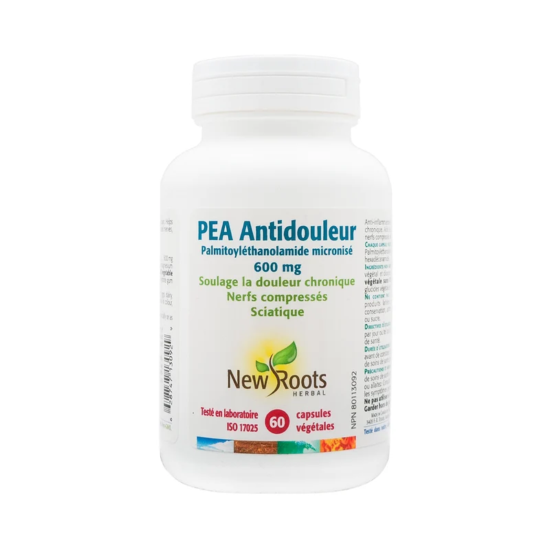 New Roots - PEA Pain Relief Palmitoylethanolamide 600 mg | 60 Capsules