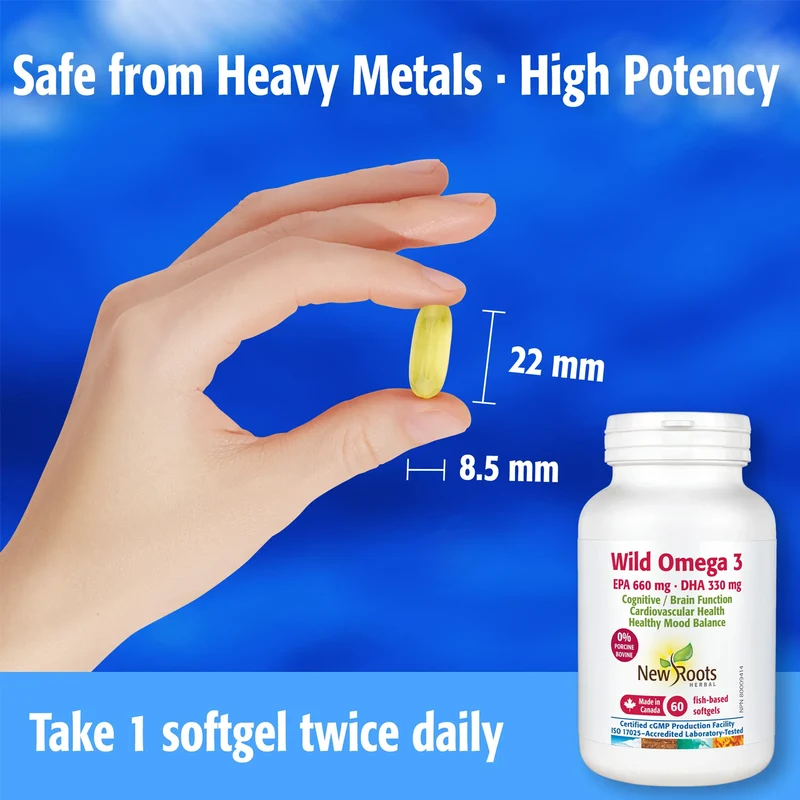 New Roots - Wild Omega 3, EPA 660 mg DHA 330 mg | 60 Softgels