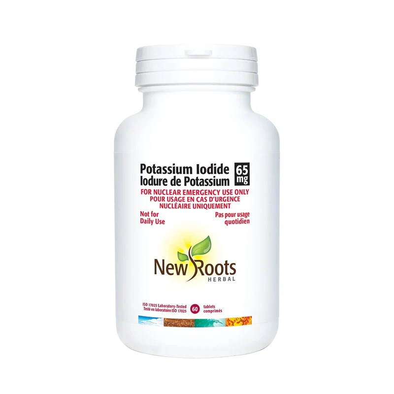 New Roots - Potassium Iodide 65 mg - FOR NUCLEAR EMERGENCY USE ONLY | 60 Tablets