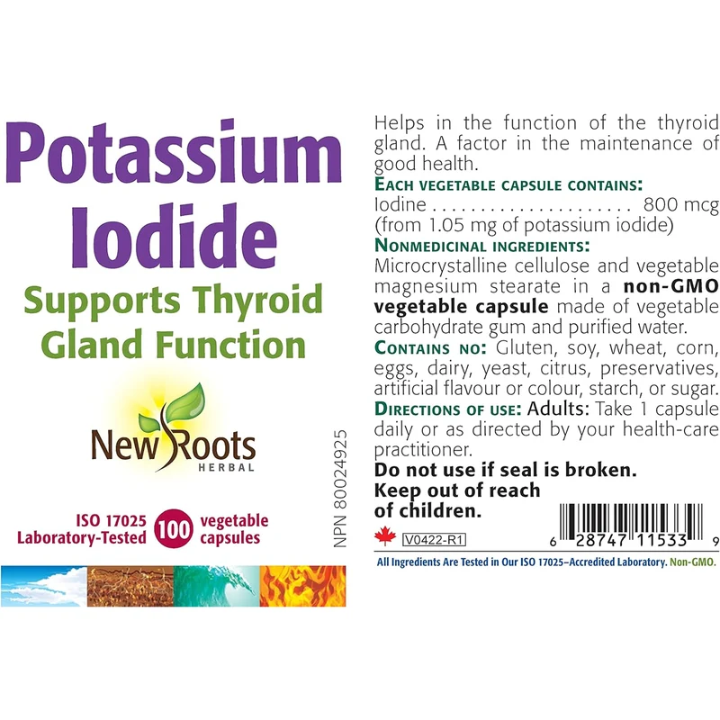 New Roots - Potassium Iodide | 100 Vegetable Capsules*