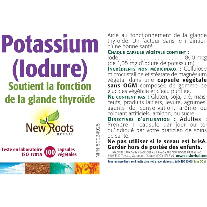 New Roots - Potassium Iodide | 100 Vegetable Capsules*