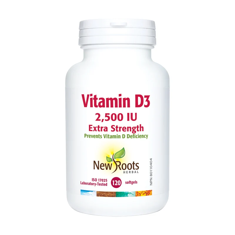 New Roots - Vitamin D3 2500 IU Extra Strength | 120 Softgels