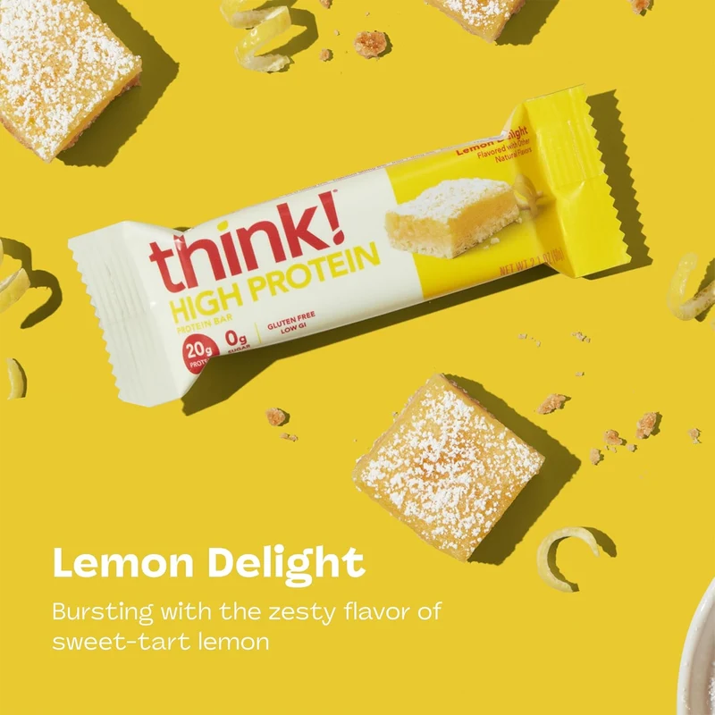 think! - High Protein Bar No Sugar Added, Lemon Delight | 60 g