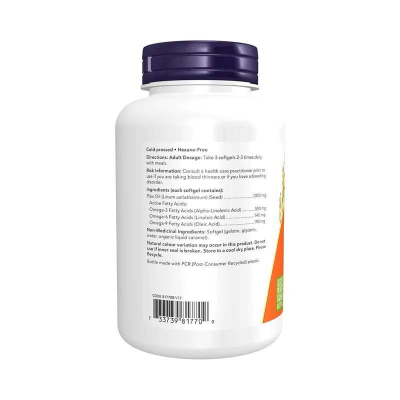 NOW - Organic Flax Oil 1000 mg | 100 Softgels