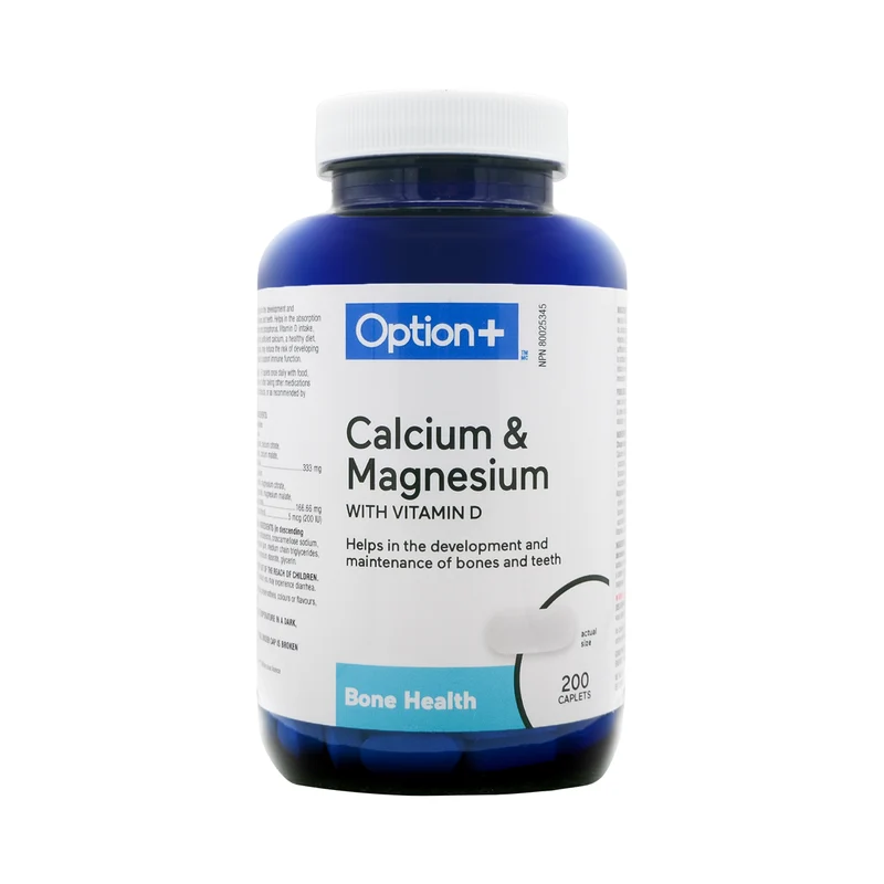Option+ Calcium & Magnesium with Vitamin D | 200 Caplets