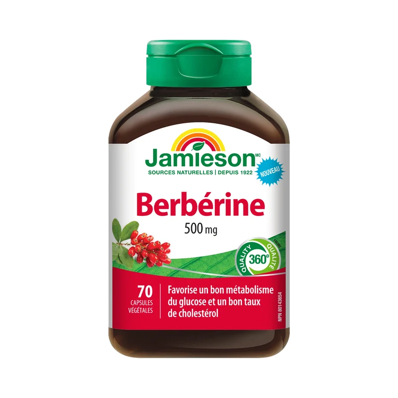 Jamieson - Berberine 500 mg | 70 Veggie Capsules