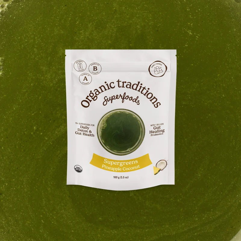 Organic Traditions - Supergreens, Pineapple Coconut | 100 g