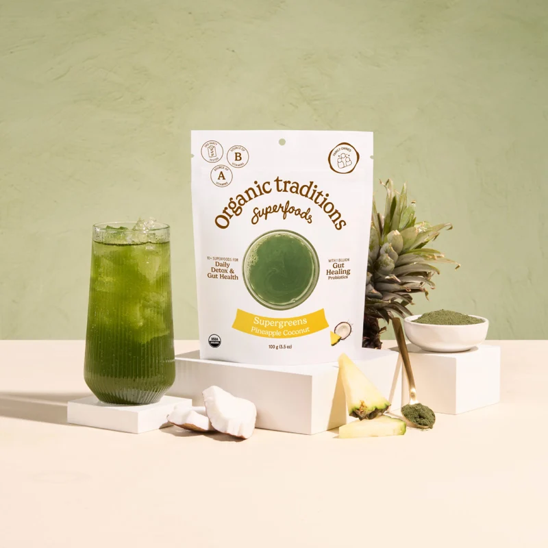 Organic Traditions - Supergreens, Pineapple Coconut | 100 g