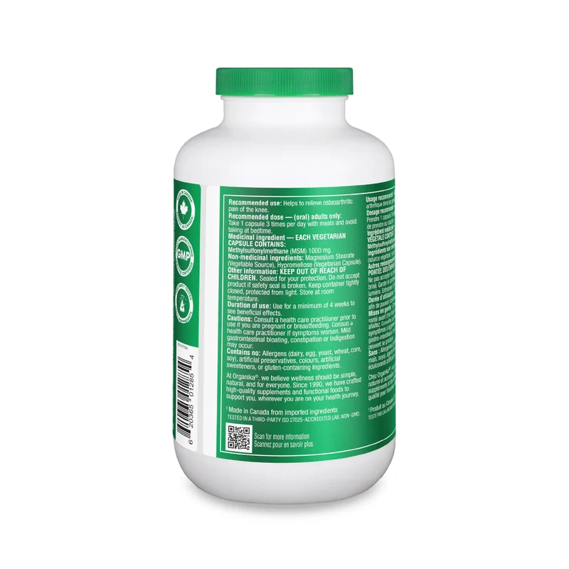 Organika - Methylsulfonylmethane MSM | 360 Capsules