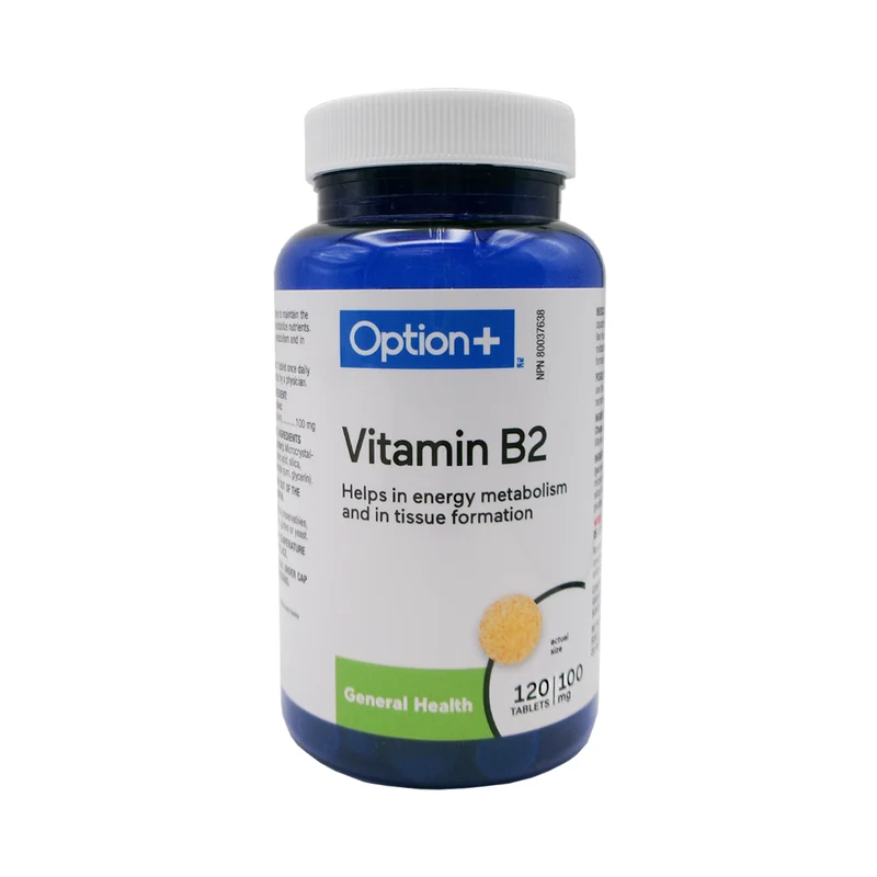 Option+ Vitamin B2 100 mg | 120 Tablets