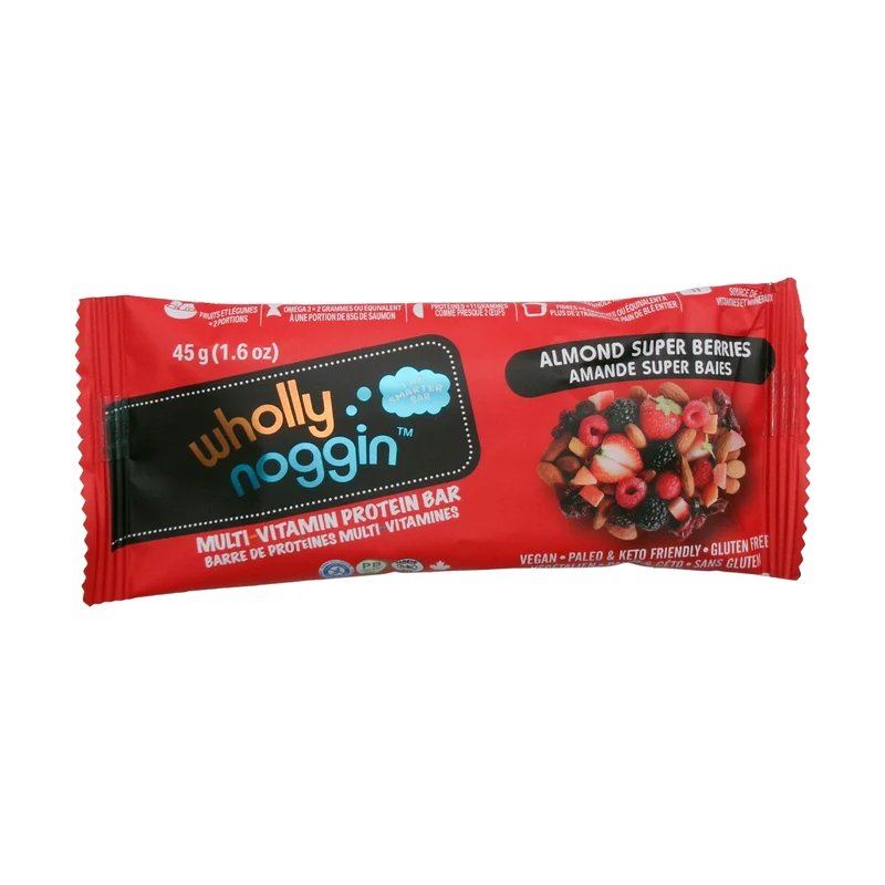 Wholly Noggin - Multi-Vitamin Protein Bar, Almond Super Berries | 45 g