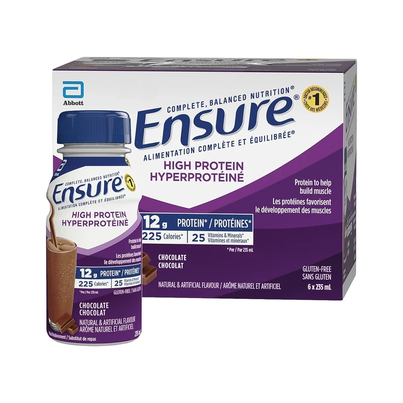 Ensure - High Protein - Gluten Free Meal Replacement Drink, Chocolate Flavour | 6 X 235 mL