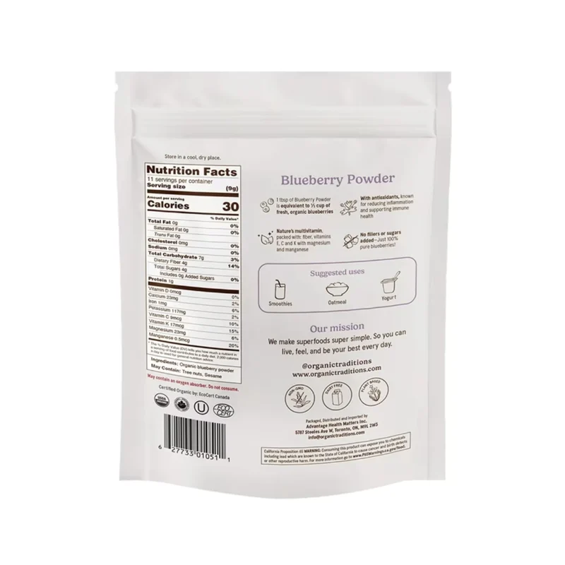 Organic Traditions - Blueberry Powder, Cold Dried | 100 g