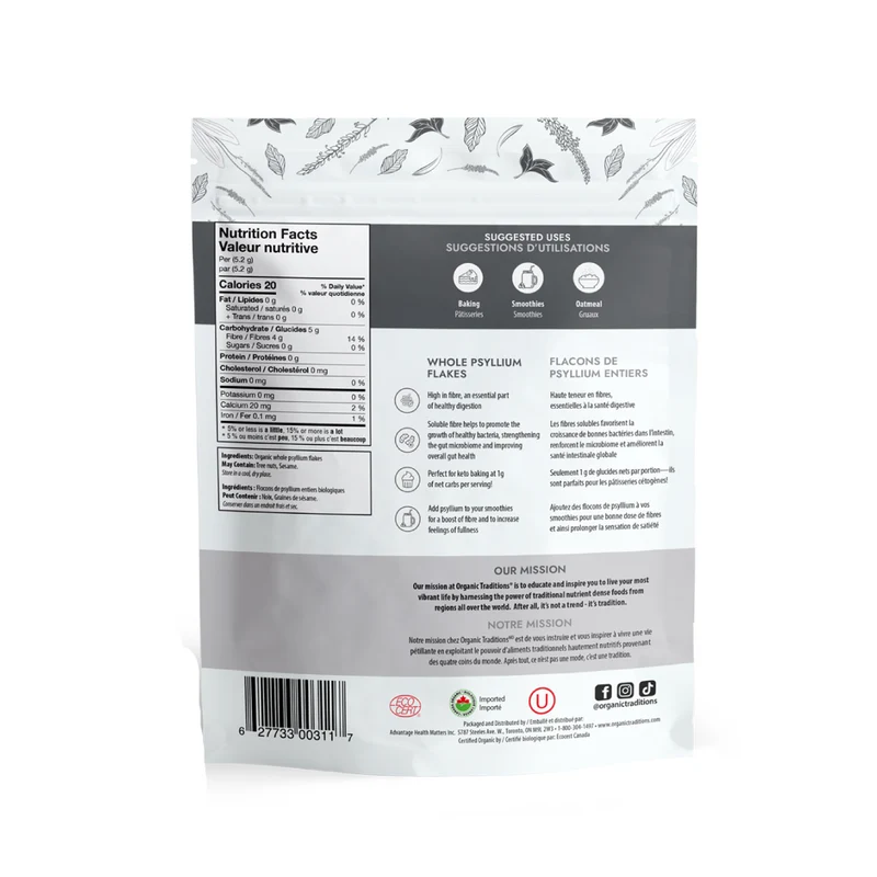 Organic Traditions - Whole Psyllium Flakes | 340 g